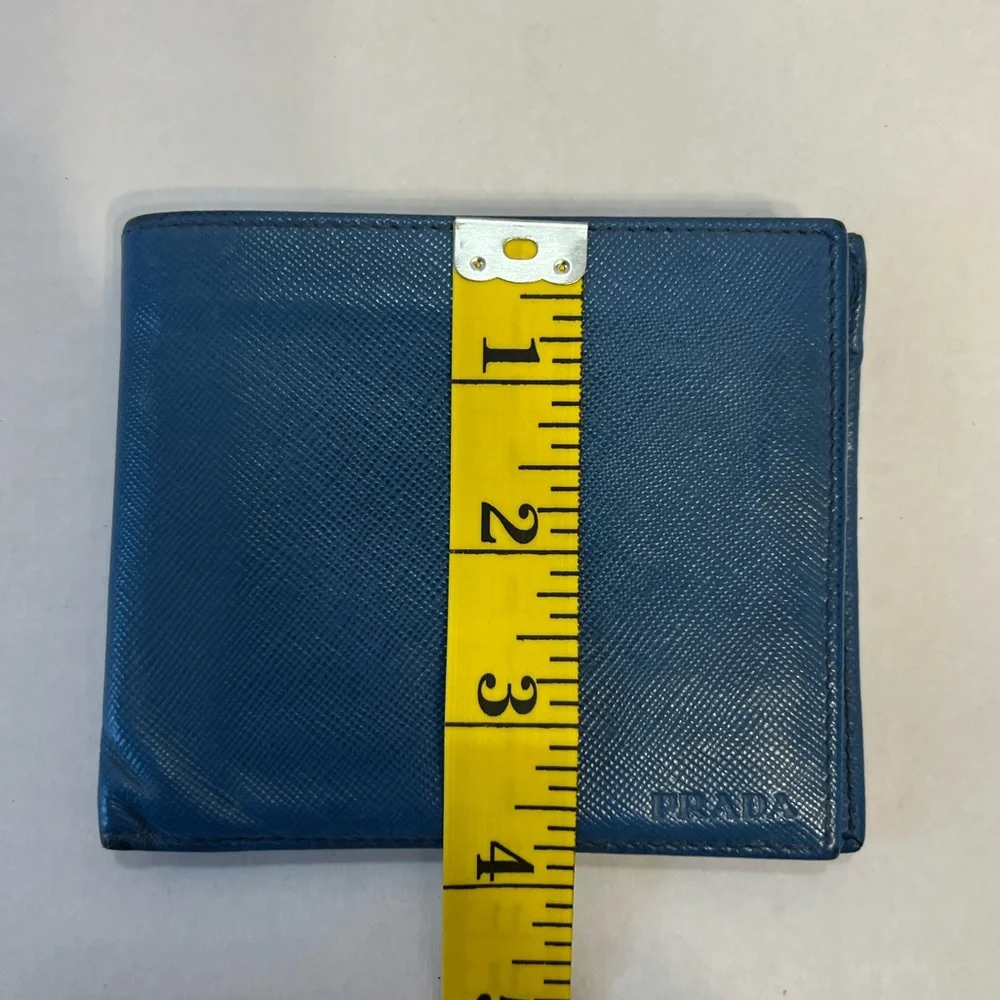 Prada staffiano leather bifold wallet with COA card‎